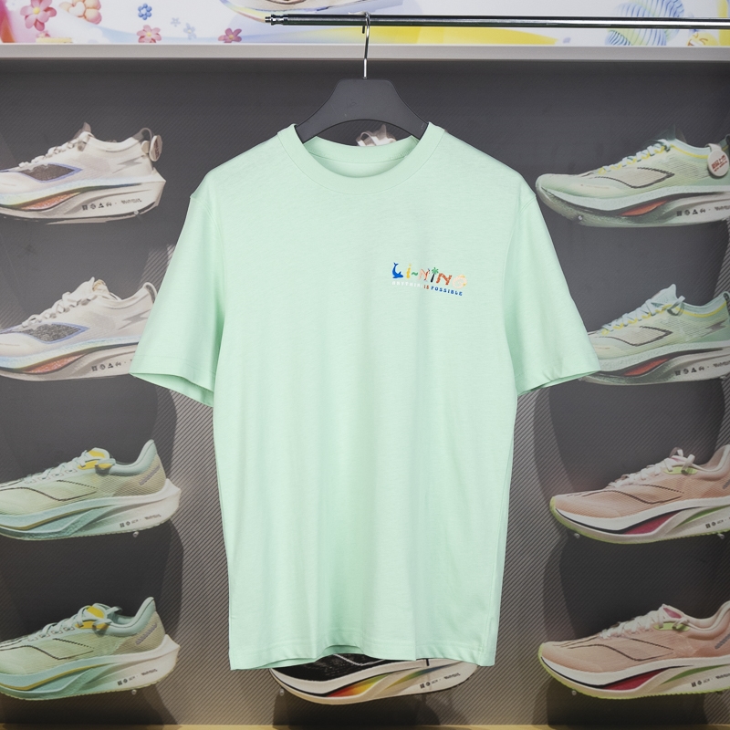 李宁短袖男子纯棉透气T恤