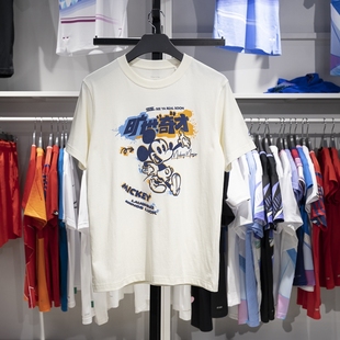 AHSUA79 文化衫 李宁X迪士尼米奇联名系列旷世奇才2024夏季 男子短袖