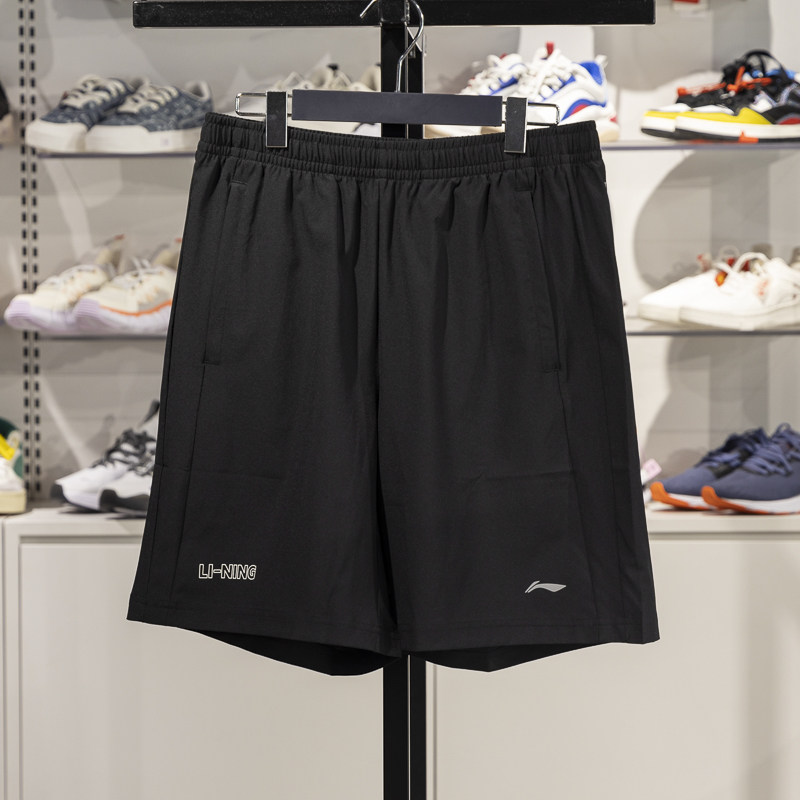 李宁男子短裤速干凉爽运动短裤
