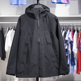 李宁冲锋衣男子2024秋季 运动潮流宽松防泼水连帽外套AFDU539 新款