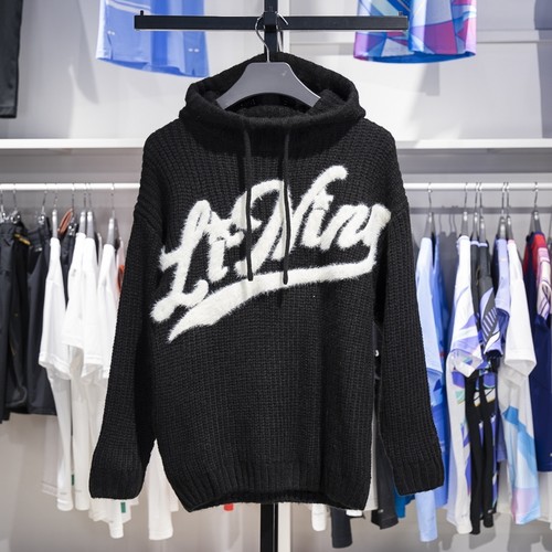 李宁套头连帽编织衫保暖