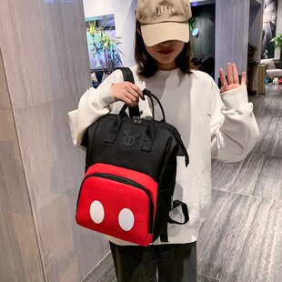 卡通妈咪包大号超轻母婴妈妈双肩背包日本夹口大容量背包背奶包