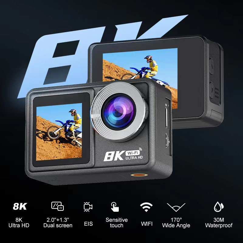 8K防水运动相机防抖拍摄潜水头盔摄像机骑行相机夜视摩托车记录仪