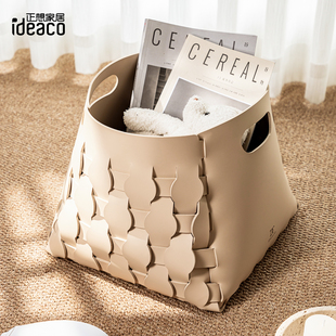 正想编织皮革脏衣篓酒店浴室衣服杂物篮脏衣桶高档大容量收纳筐