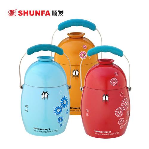 304不锈钢双层可爱风真空保温桶