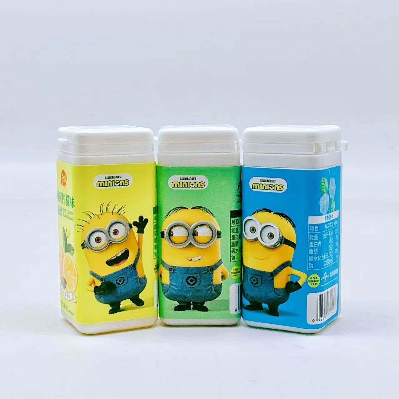 奇峰40g*3瓶小黄人系列硬糖多口味提神薄荷硬糖清新口气便携小瓶