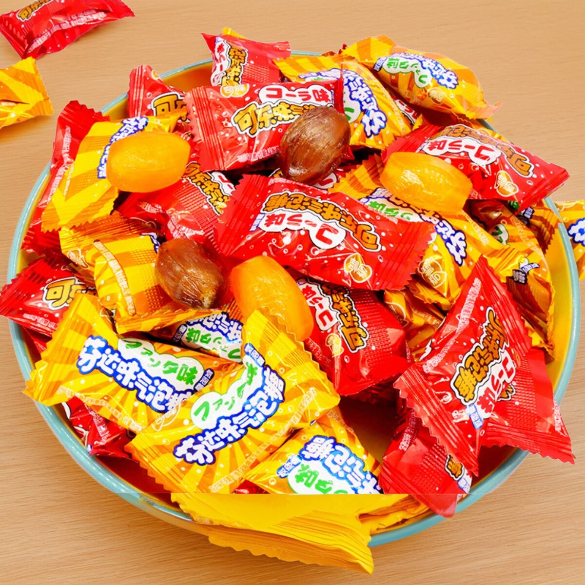 奇峰气泡糖芬达可乐味汽水糖果泡水老式酸酸糖500克怀旧硬糖