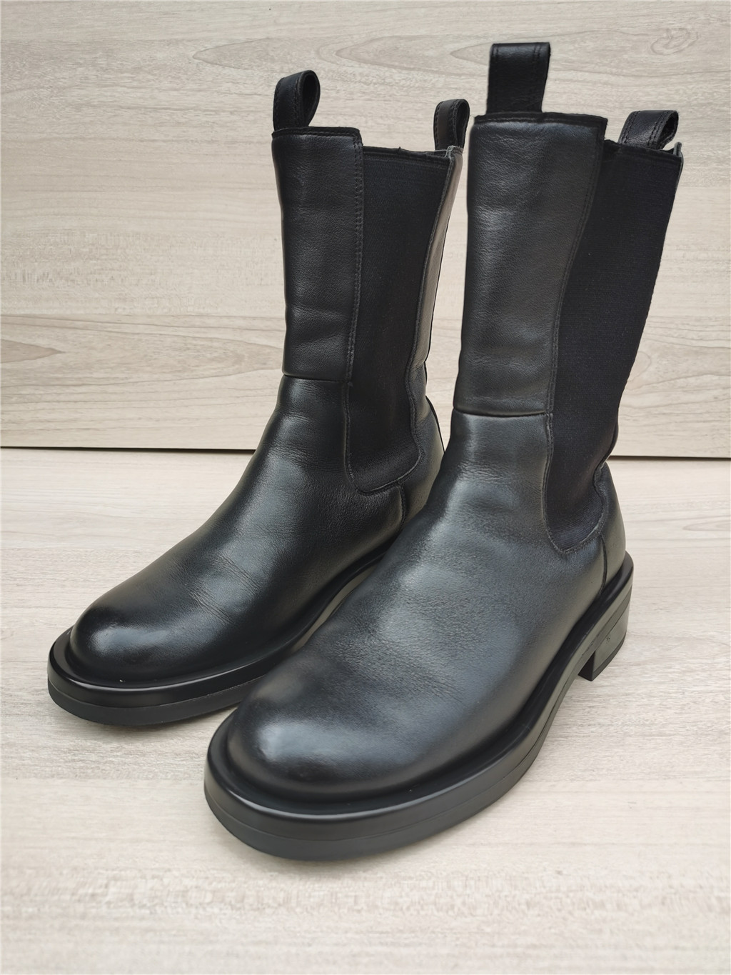 BRAND: FALL|WINTER WOMENS BOOTS LEATHER MARTIN BOOTS BRITISH STYLE MID-BARREL PIPE CHELSEA BOOTS A20513