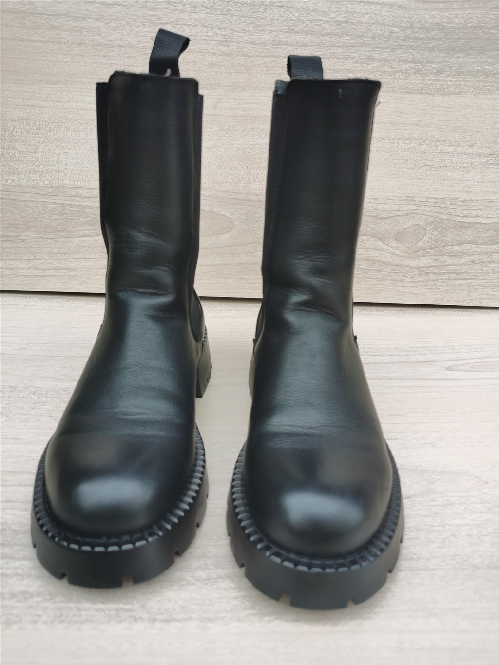 BRAND: FALL|WINTER WOMENS BOOTS LEATHER MARTIN BOOTS BRITISH STYLE MID-BARREL PIPE CHELSEA BOOTS A20513