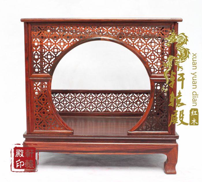 包邮红木工艺品明清微型微缩小家具模型红酸枝紫檀月门床家居摆件