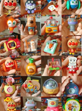 现货日本中古玩具面包咖喱吐司细菌红妹超人机关小玩具挂件摆件