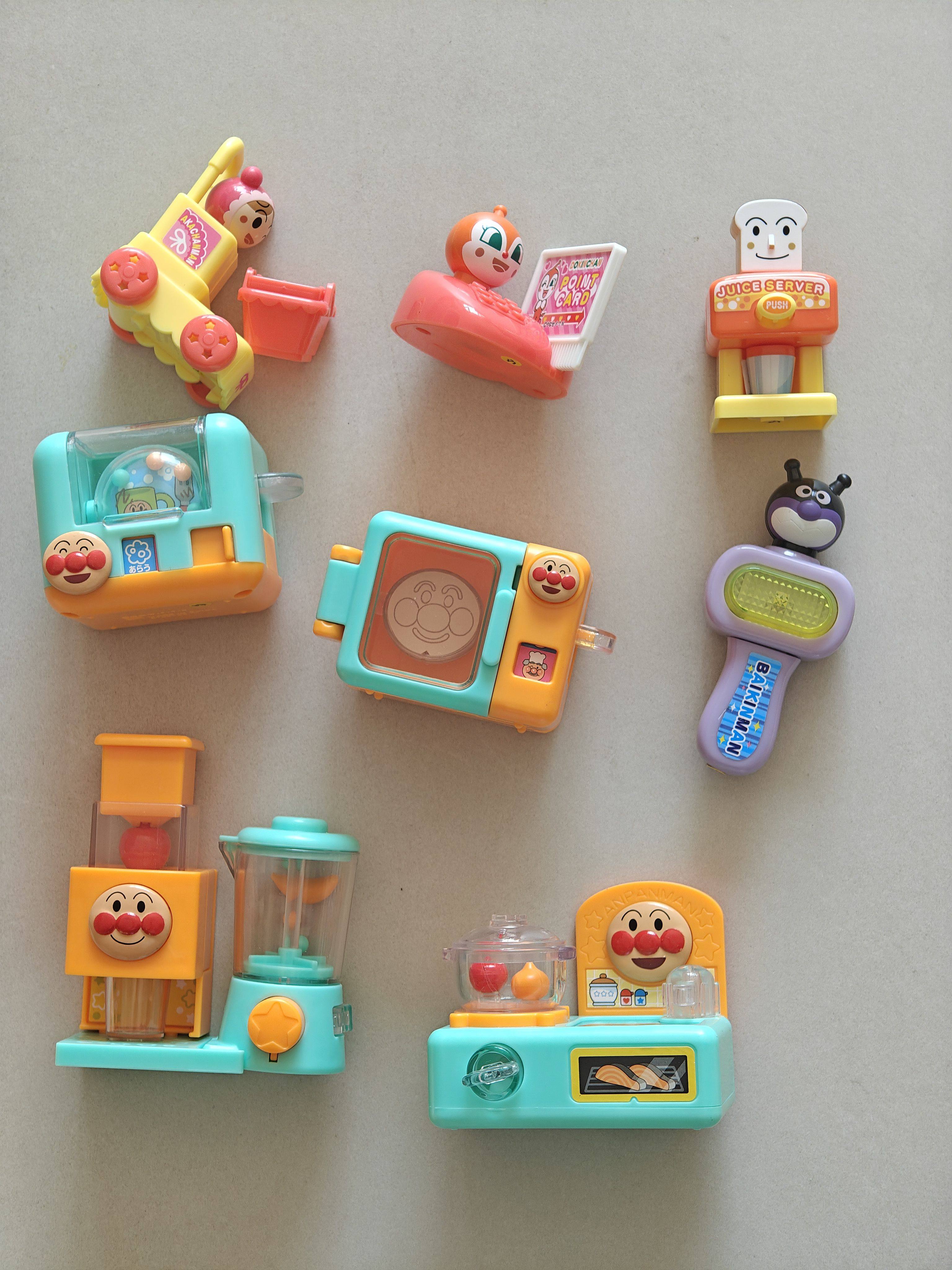 现货日本中古玩具面包超人机关小玩具厨具烤箱刷洗碗机灶台榨汁机