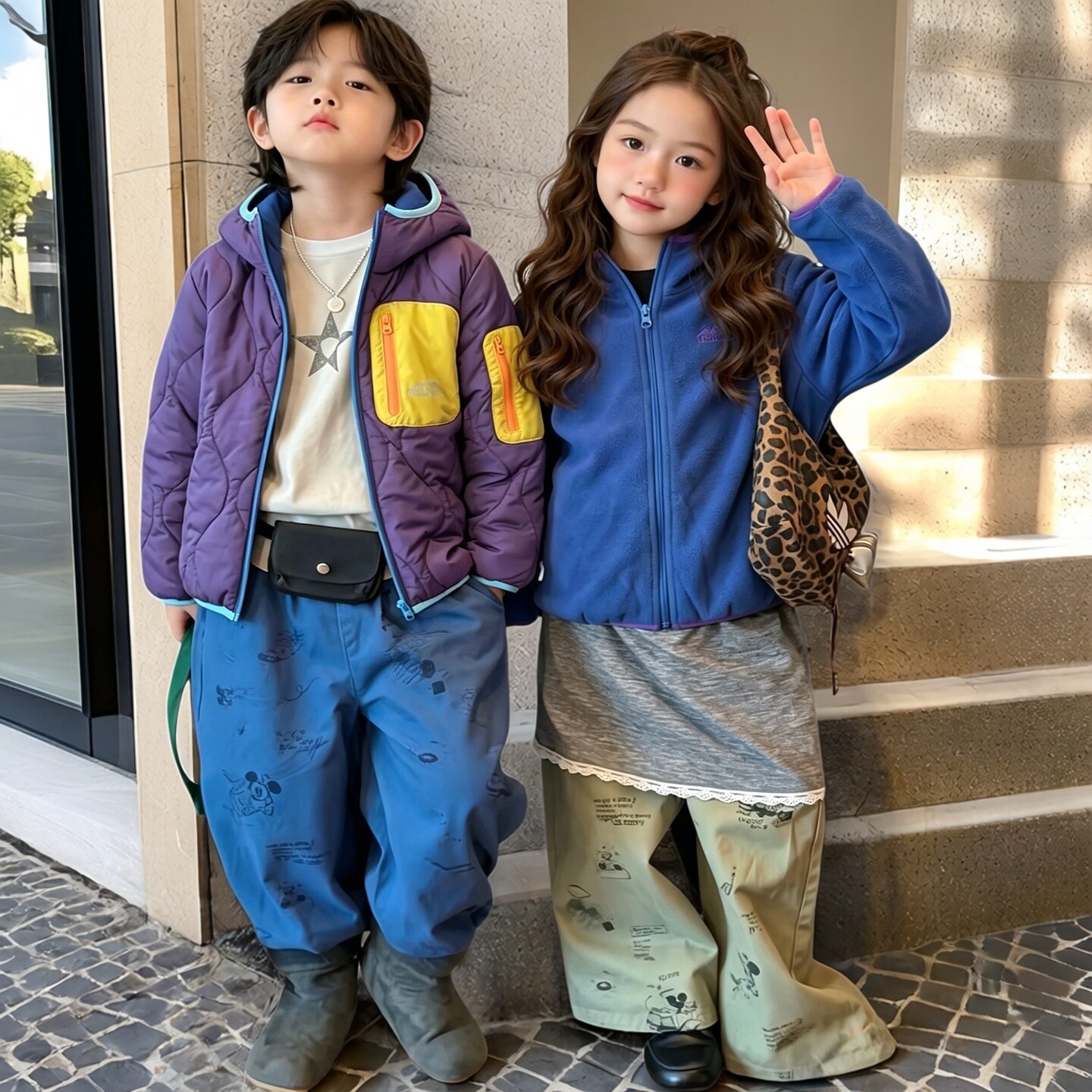女童夹棉外套二棉2026新款秋冬双面穿儿童摇粒绒绗棉男童棉服轻薄