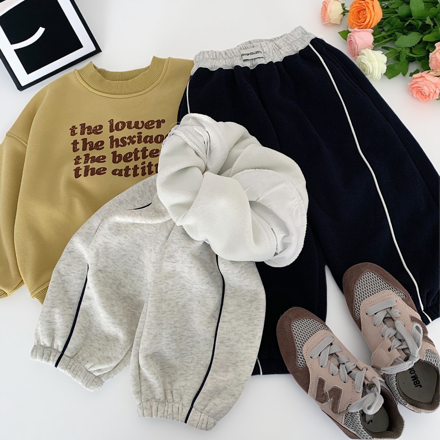 男童加绒裤子一体绒薄绒深秋初冬