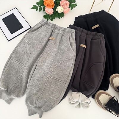 男童加绒裤子一体绒秋冬款韩版