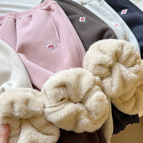 儿童加绒加厚一条过冬裤子一体绒