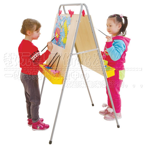 铁制木制双面户外透明新长颈鹿双面4人画架四面画架儿童美术教室