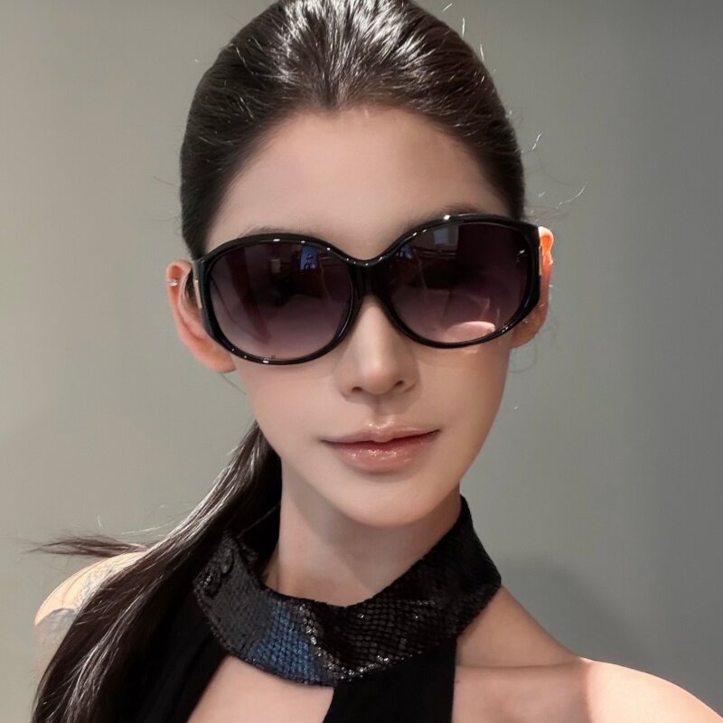 复古超大框遮脸蛤蟆镜Y2K中古款太阳镜防晒防紫外线街拍墨镜女潮