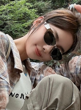 复古韩系猫眼金属高级感墨镜女