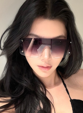 欧美风无边框连体骑行护目镜墨镜