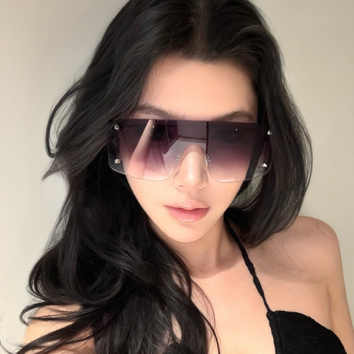 欧美风无边框连体骑行护目镜墨镜