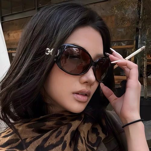 复古辣妹风遮脸茶色蛤蟆镜太阳镜