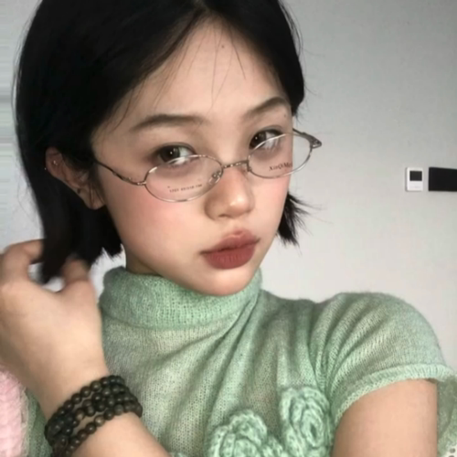 韩系金属小椭圆超轻度数近视眼镜