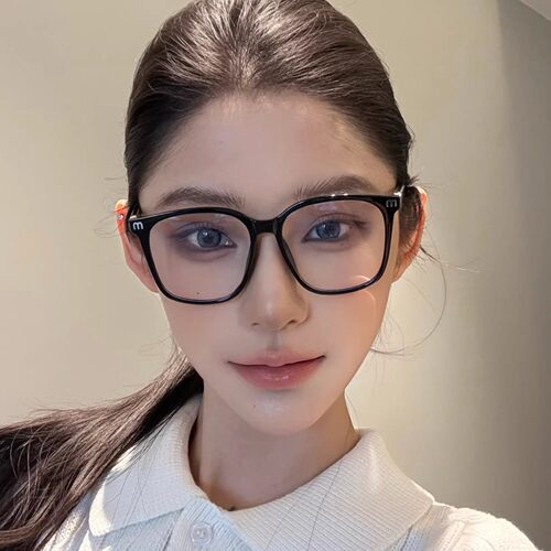 黑框素颜神器方框遮脸眼镜方圆脸
