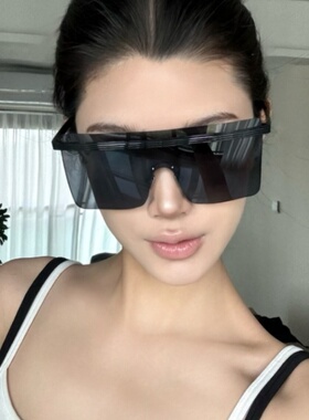 欧美辣妹风超大框连体防风镜墨镜