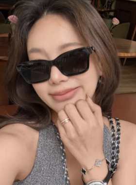 大方框猫眼黑色时髦防晒墨镜防晒