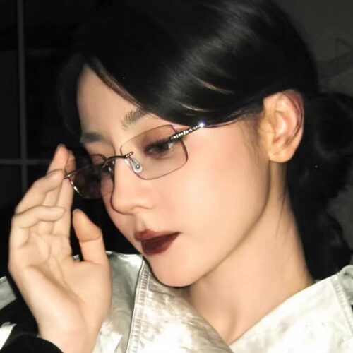 迪丽热巴同款眼镜韩版方形银色