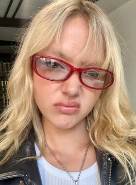 欧美风安克拉红色椭圆猫眼女潮眼镜辣妹办公室海妖风配度数平光镜