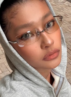 欧美gm墨镜无框水银色Y2K辣妹风