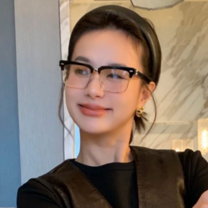 复古韩版半框黑框素颜眼镜眉毛框