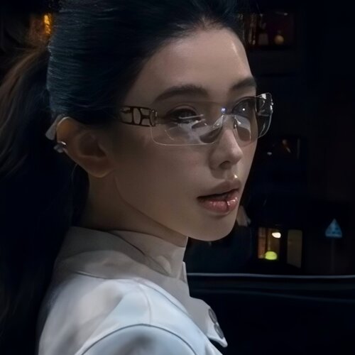欧美Y2K亚裔辣妹墨镜中古无框女