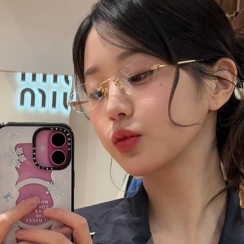 张元英同款眼镜无框金属金丝边