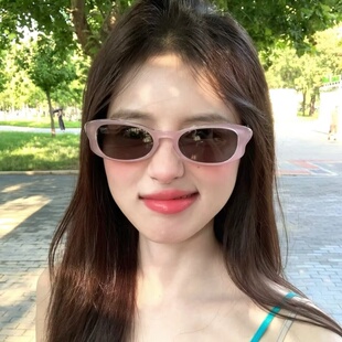 韩版果冻粉色女款蝶形猫眼高级网感墨镜防晒遮阳旅游度假太阳眼镜