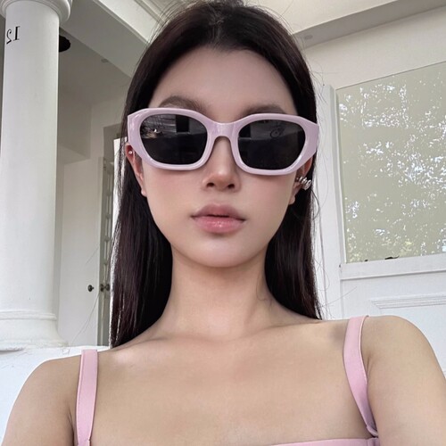 欧美方形女士太阳眼镜紫色墨镜