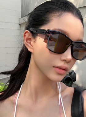 一体式平面镜户外运动骑行墨镜女