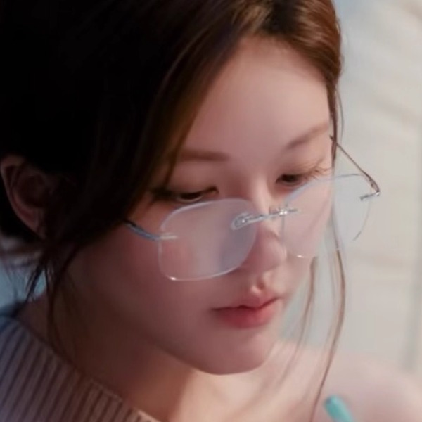 赵露思同款眼镜无框小方框金属银色防蓝光可配度数近视平光镜女款