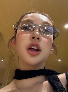 韩版椭圆猫眼无框金属水银色墨镜