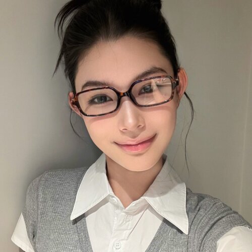 复古韩版豹纹小方框书呆子眼镜女素颜可配度数近视镜框圆脸高智感