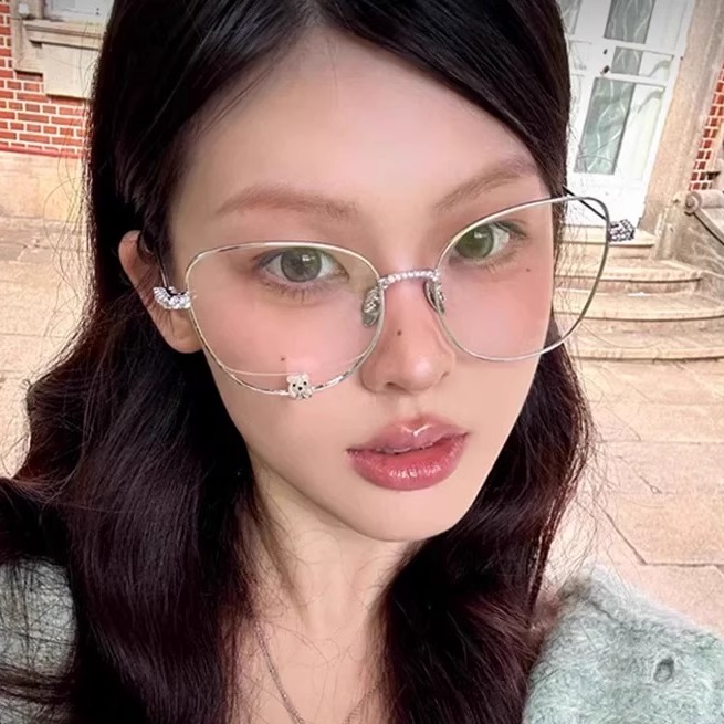 个性镶钻满钻小熊玩偶装饰眼镜