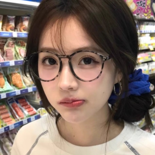 韩版复古豹纹圆框素颜眼镜大脸女