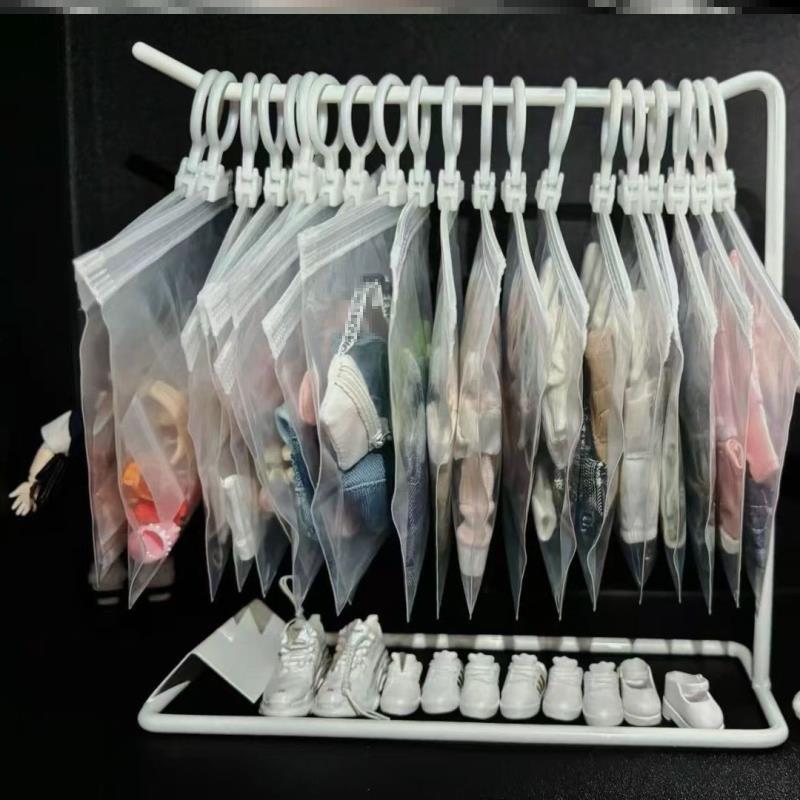 可挂式免打孔透明10cm娃衣裙子分装袋搪胶娃娃娃衣收纳防尘袋