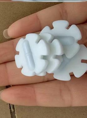 雪花片转子搅拌棒防误吞配件胶囊异形花瓣型状耐高温雪花搅拌子