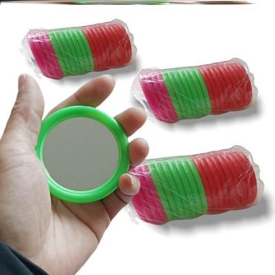 复古红色梳妆镜手持怀旧挂墙圆形家用乔迁随身壁挂式老式小圆镜子