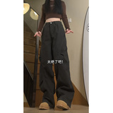 秋季新款美式高街复古褶皱工装休闲裤女宽松阔腿长裤KZ40特P50，男装工装外套，电商B203