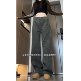 秋季新款美式高街工装休闲裤女潮流宽松直筒阔腿裤K2586P50，男装工装外套，电商B203