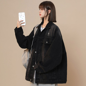 2025秋季新款美式高街牛仔夹克女外套潮流刺绣宽松上衣 JK35 P95图片